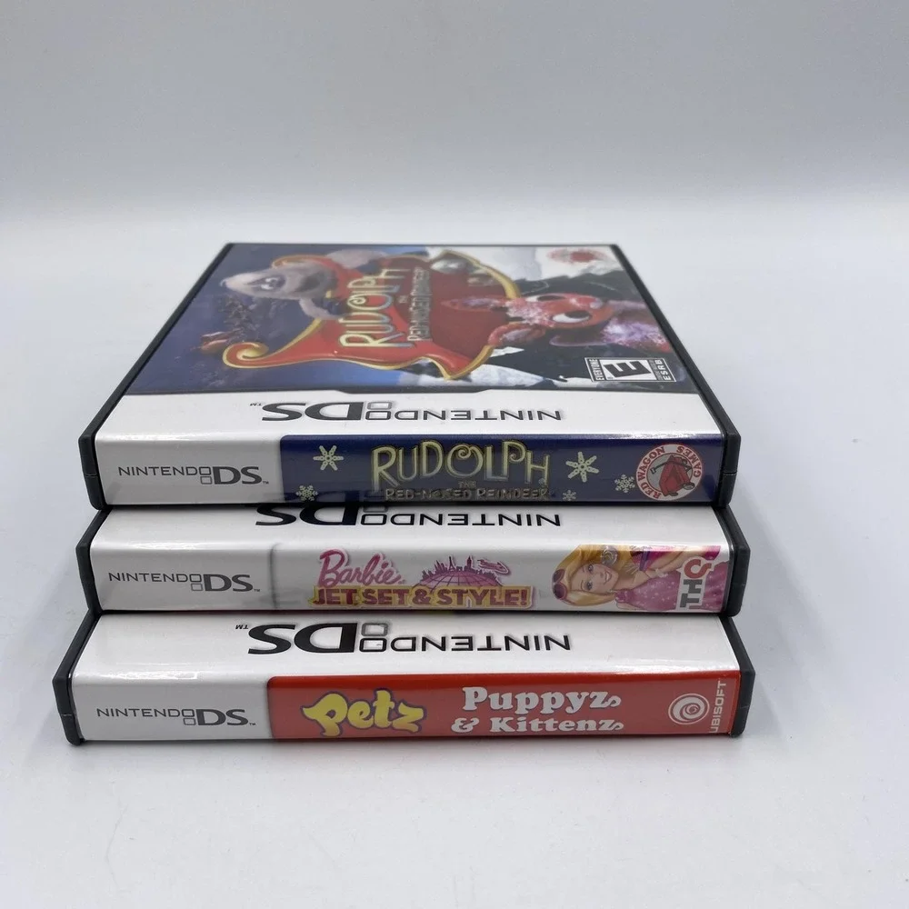 Nintendo DS Game Lot (3) Barbie Jet Set &‎ Style Petz Puppyz & Kittenz Rudolph